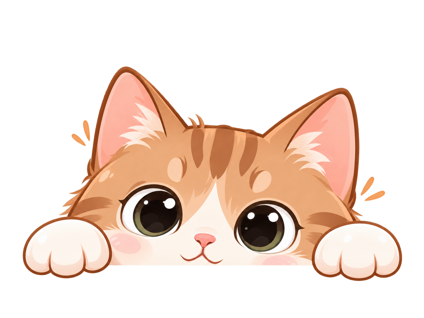 Peeking cat decoration